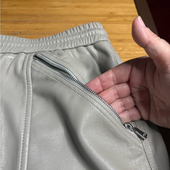 NWT Jonathan Simkhai- Violet Vegan Leather Track Pant. Size M - Picture 10 of 12